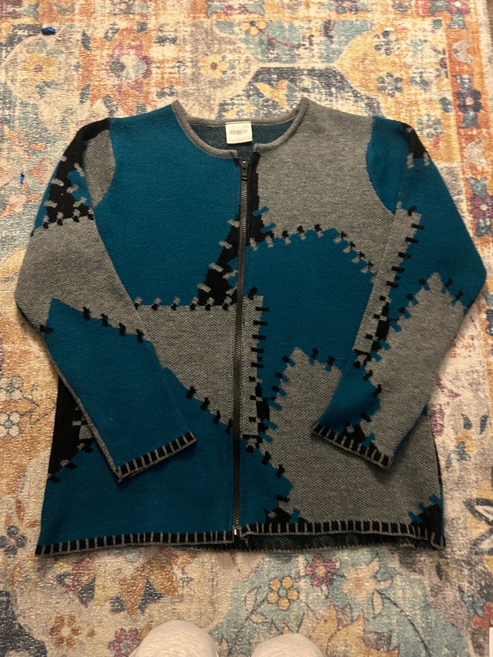 vintage bedford fair zip up sweater